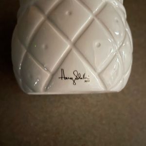 Rare Bath and Body Works 2012 Harry Slatkin White Pineapple Candle Holder